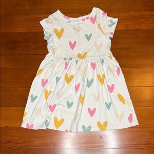 Cat & Jack Heart Print Dress - Pink, Yellow, Green